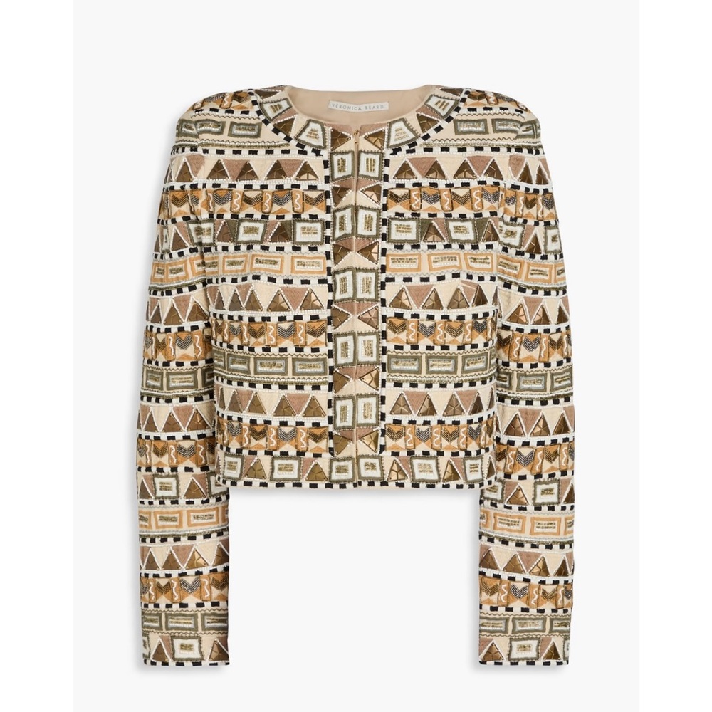 NWT Veronica Beard Cropped Beaded Jacket
